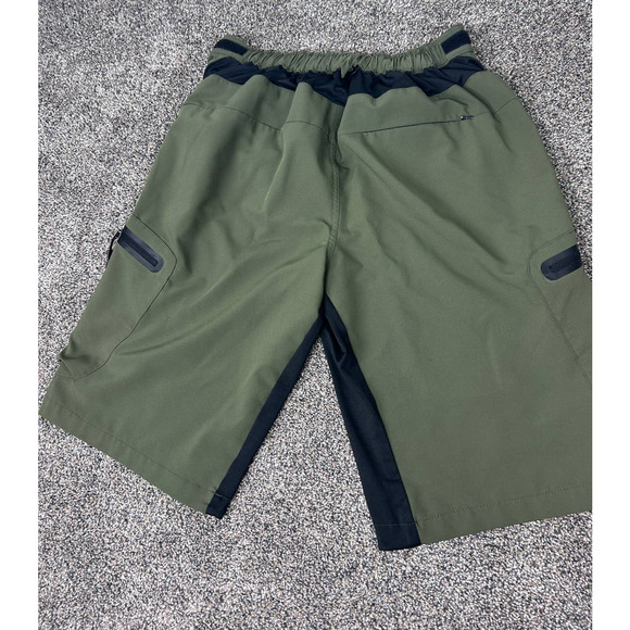 Knuckily Mens Cycling Shorts Olive Green Adjustable waist. - Picture 3 of 5